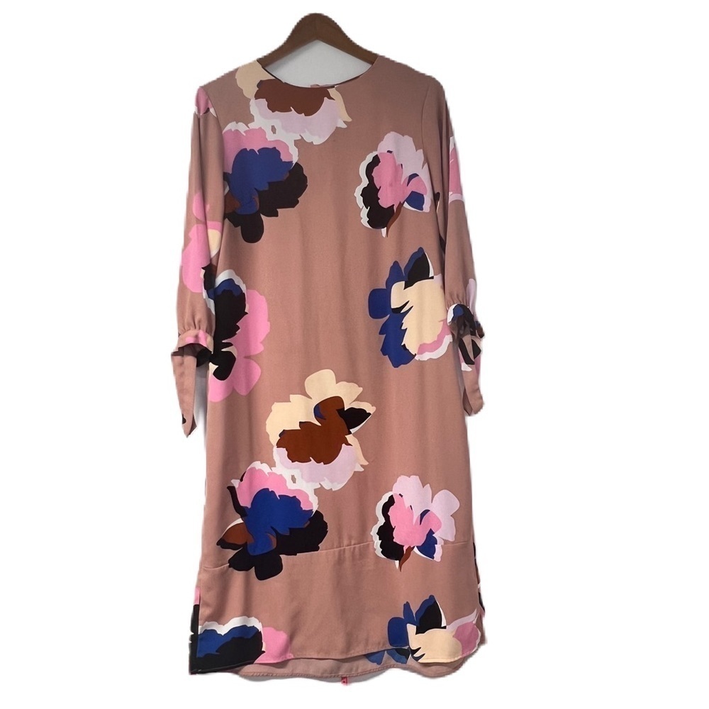 A New Day Woman's sz M pink blue white floral midi dress spring summer fun party